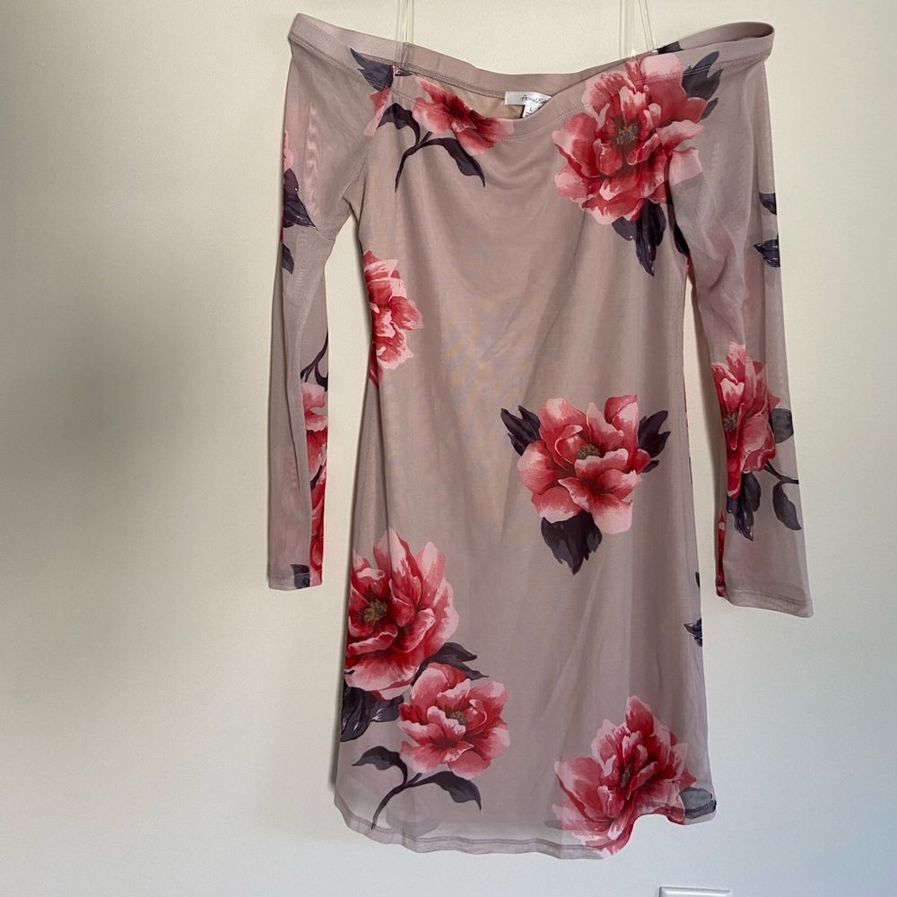 Floral print off the shoulder dress